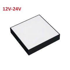 Светодиодный накладной светильник 18W 12-24V 6400K квадрат черный (потолочный) Код.59903