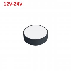 Светодиодный накладной светильник 18W 12-24V 6400K круг черный (потолочный) Код.59904