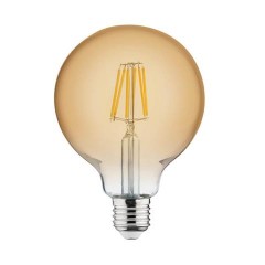 Led винтажная лампа Эдисона Filament VINTAGE GLOBE-6 6W D125 Е27 2200K (мат.золото) Код.55151