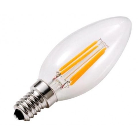Светодиодная лампа Lemanso Filament LED LM392 4W С35 Е14 3000K (свеча, прозрачная) Код.58638